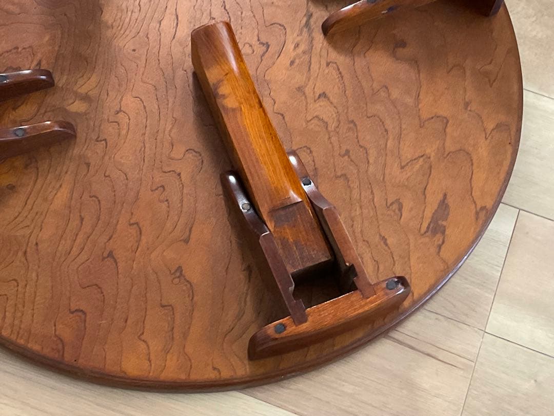 ちゃぶ台　丸ちゃぶ　折りたたみ　飾り台　古家具　古道具　径約75cm
