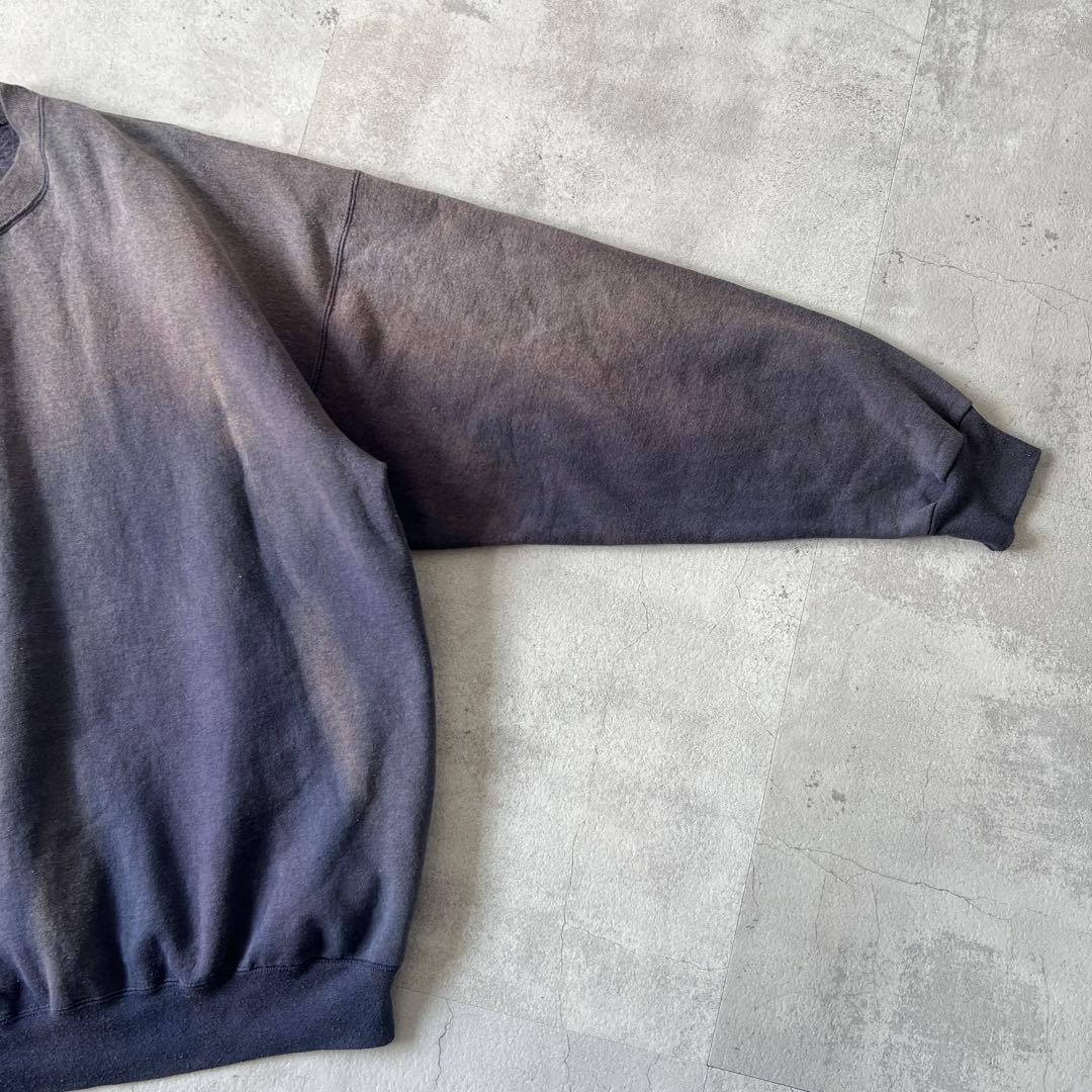 t*3様 一点物 Boro　鬼フェード　ボロ スウェット　褪色　ナス紺　グランジ