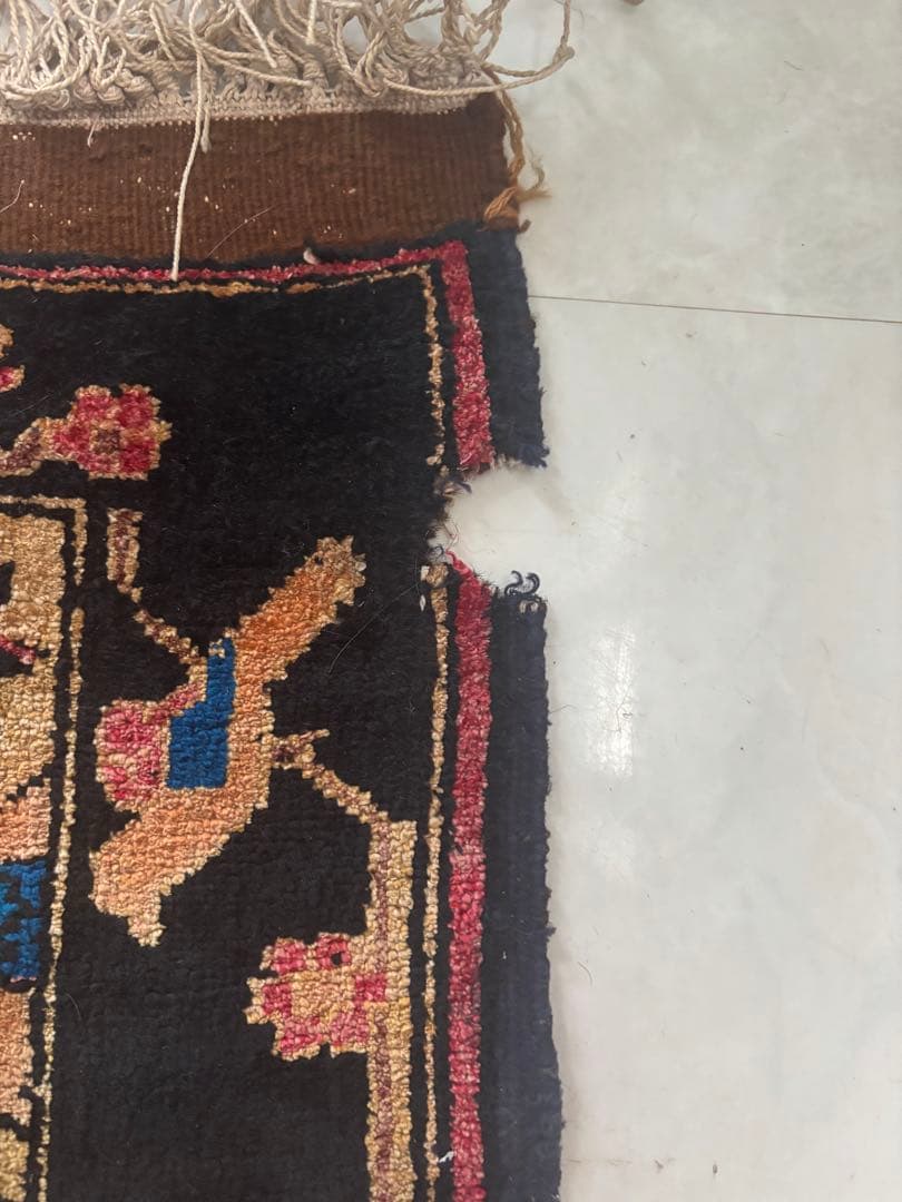 ダメージ有・格安　アフガニスタン絨毯　パキスタン　手織り　ヴィンテージ　ペルシャ