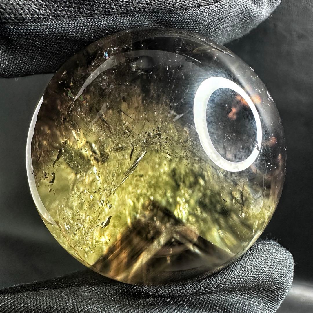 【開運 魔除】絶品❗️レインボー煙水晶スモーキーシトリン丸玉☆ファントムA1172