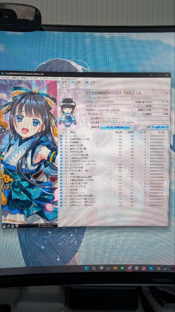 【使用10時間】crucial MX500 1TB SSD