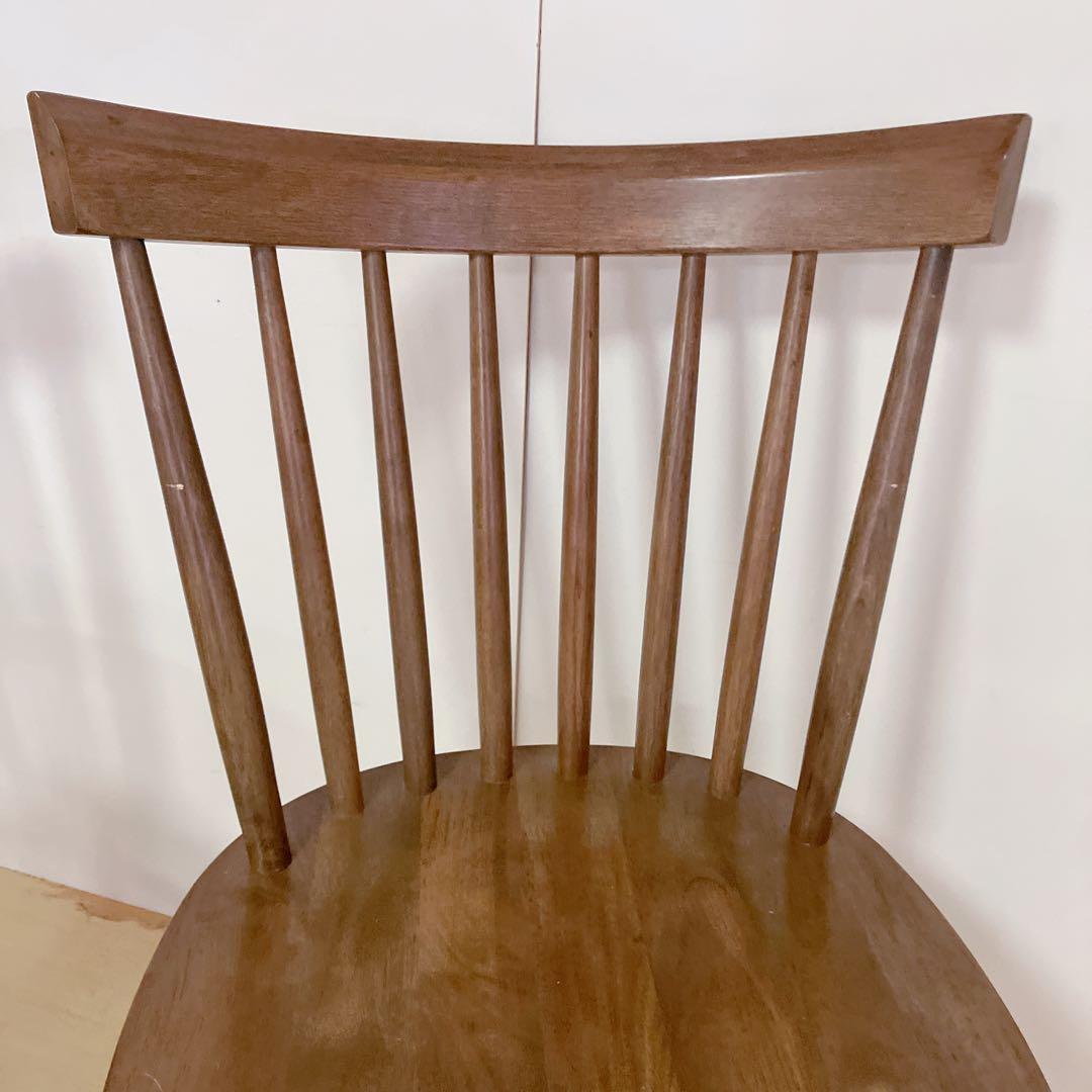 天然木　ウィンザーチェア　2脚セット　ダイニングチェア　北欧　アームレスチェア