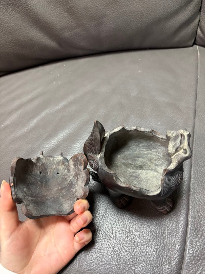 獅子　香炉　置物