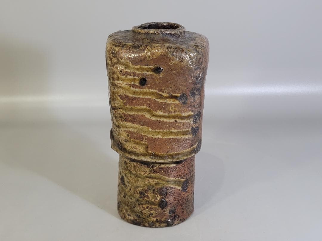 古美術 古信楽 杵形 花生 茶道具