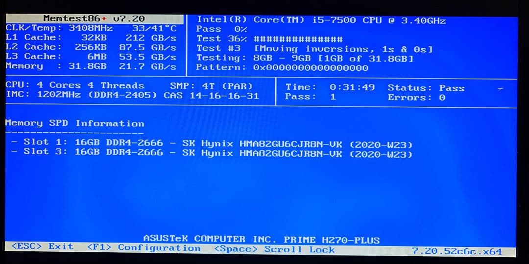 SK Hynix DDR4 2666 16GB×2 計 32GB 【動作確認済】