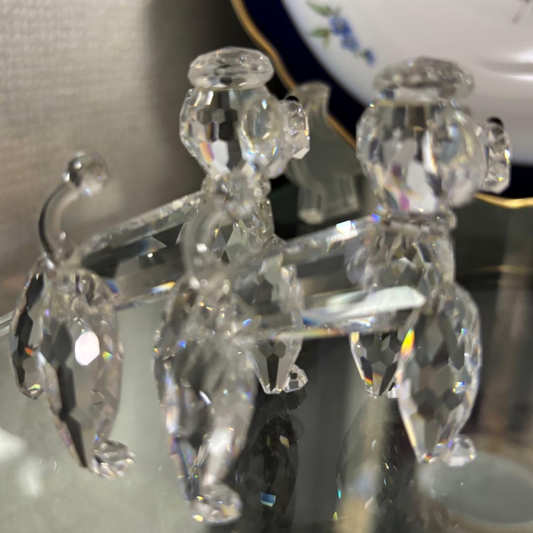 スワロフスキー　プードル2匹セット　スタンディング