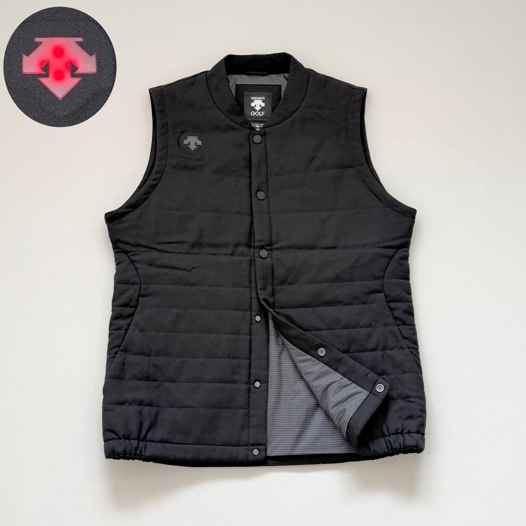 DESCENTE GOLF モバイルサーモリサイクル中わたベスト L ブラック