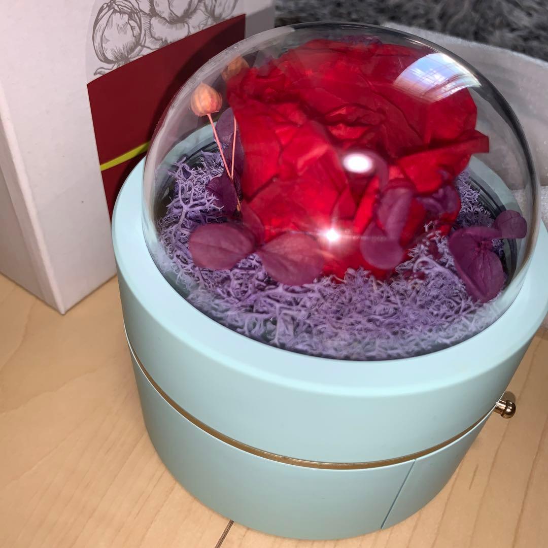 ブリザードフラワー ジュエリーボックス 指輪ケース ライトブルー