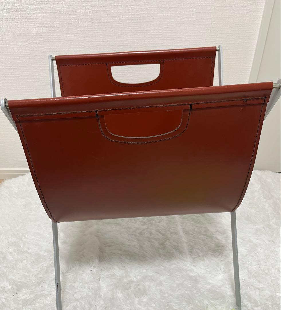 ACTUS アクタス　本革レザー　マガジンラック　フォールディグ　カッシーナ