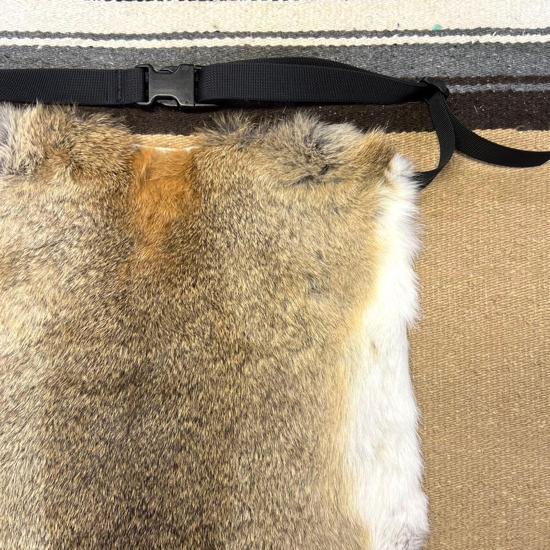 大判ラビット尻あて　登山　釣り　ヒップガード　ウサギ毛皮敷物　スキー　山菜　山伏