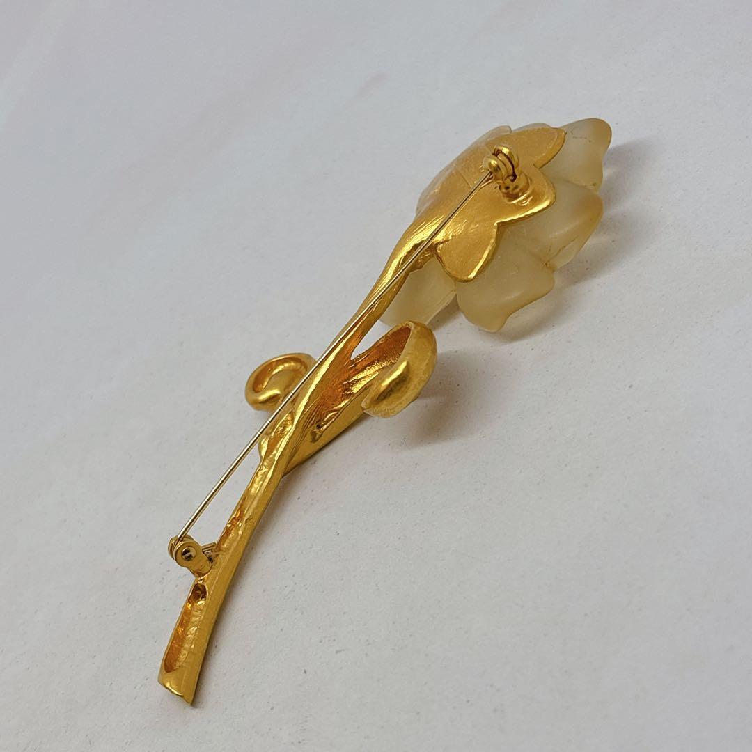 KENZO ケンゾー フェイクパール フラワー ブローチ ゴールドカラー