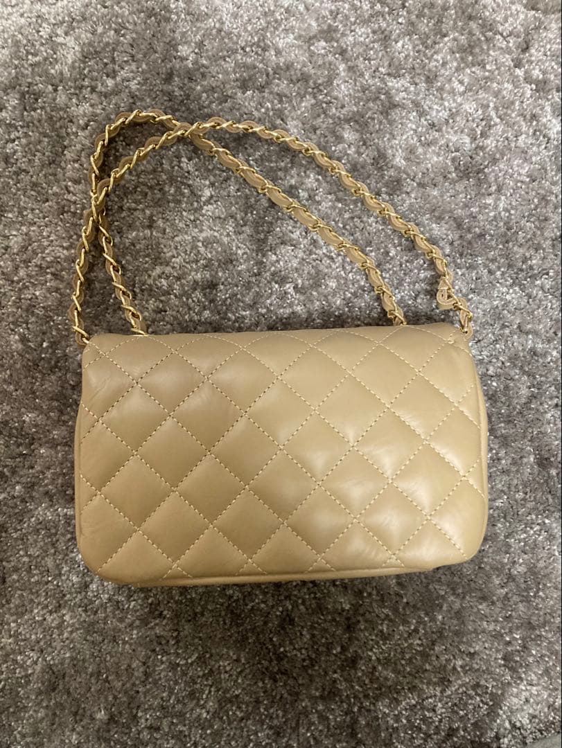 【美品】Maison Vincentチェーンバック11 ベージュ