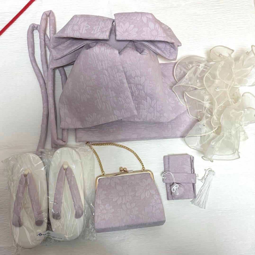 【限定値下げ】新品未使用✴︎ しつけ糸付　7歳　着物　襦袢セット✴︎