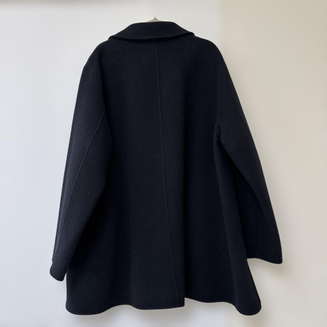 新品未使用　タグ付き　自由区　ウールリバーショートコート　ブラック