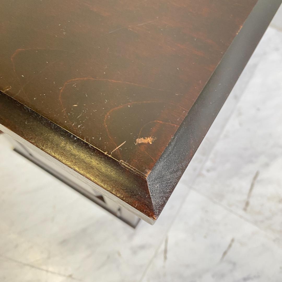 北海道民芸家具 文机 木製 ダークブラウン 3引き出し