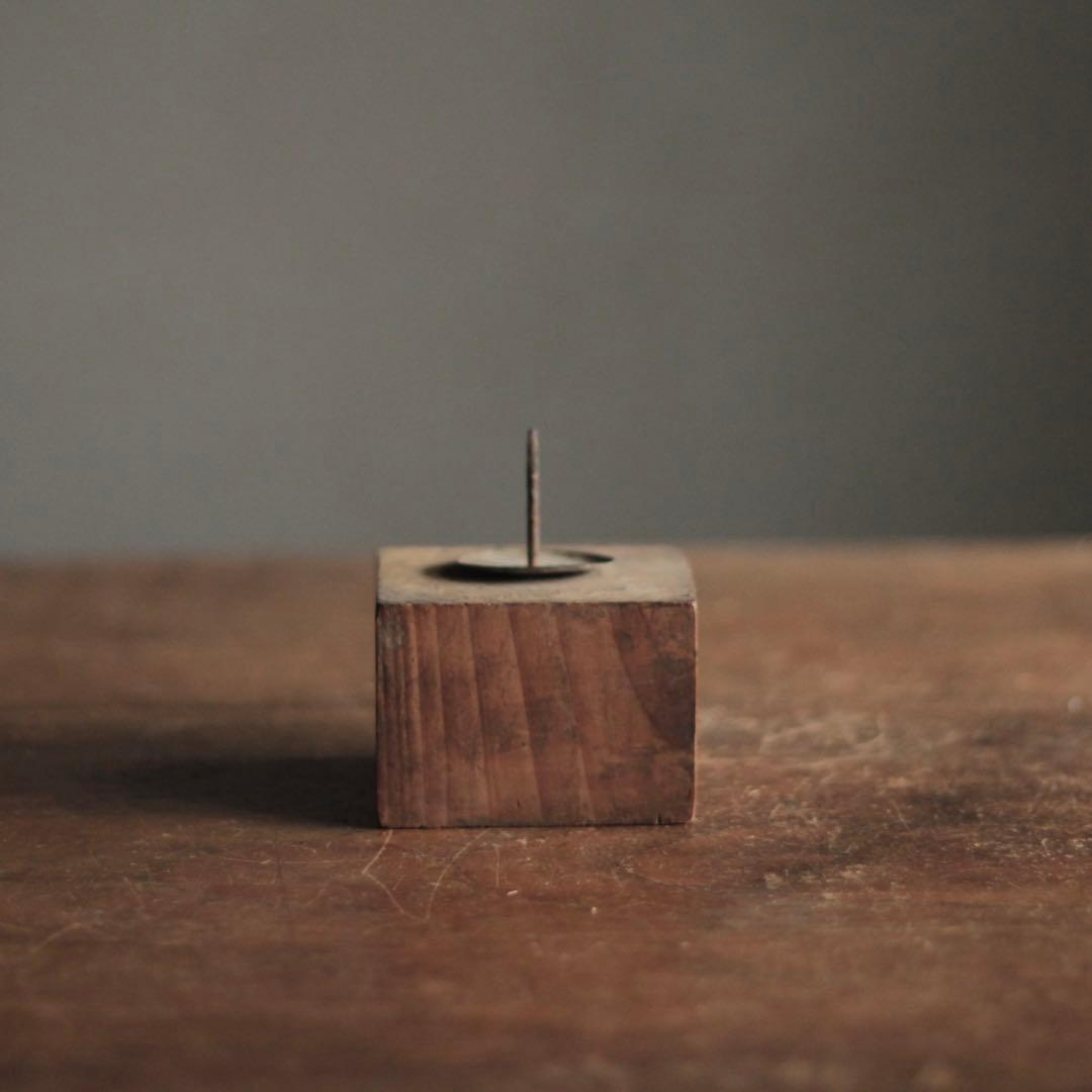 木片の 燭台 古道具 アンティーク オブジェ