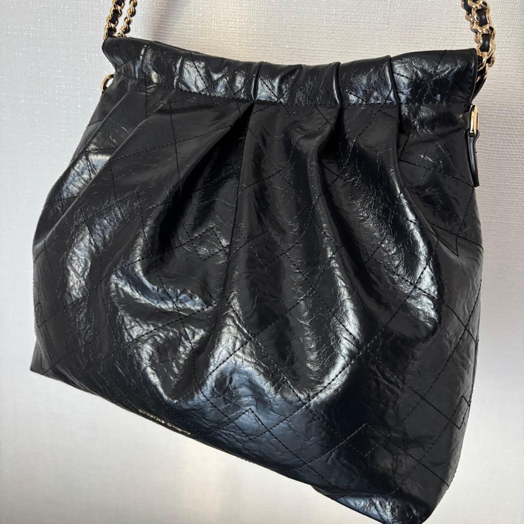 チャールズアンドキース　ドゥオ ブレードチェーンハンドルホーボー　バッグ　黒