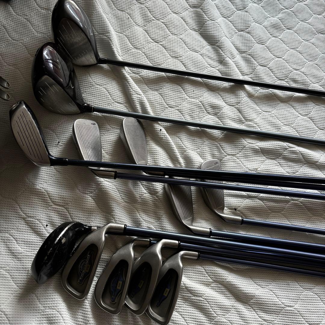 World Eagle ゴルフキャディバッグ 黒赤　ゴルフクラブつき