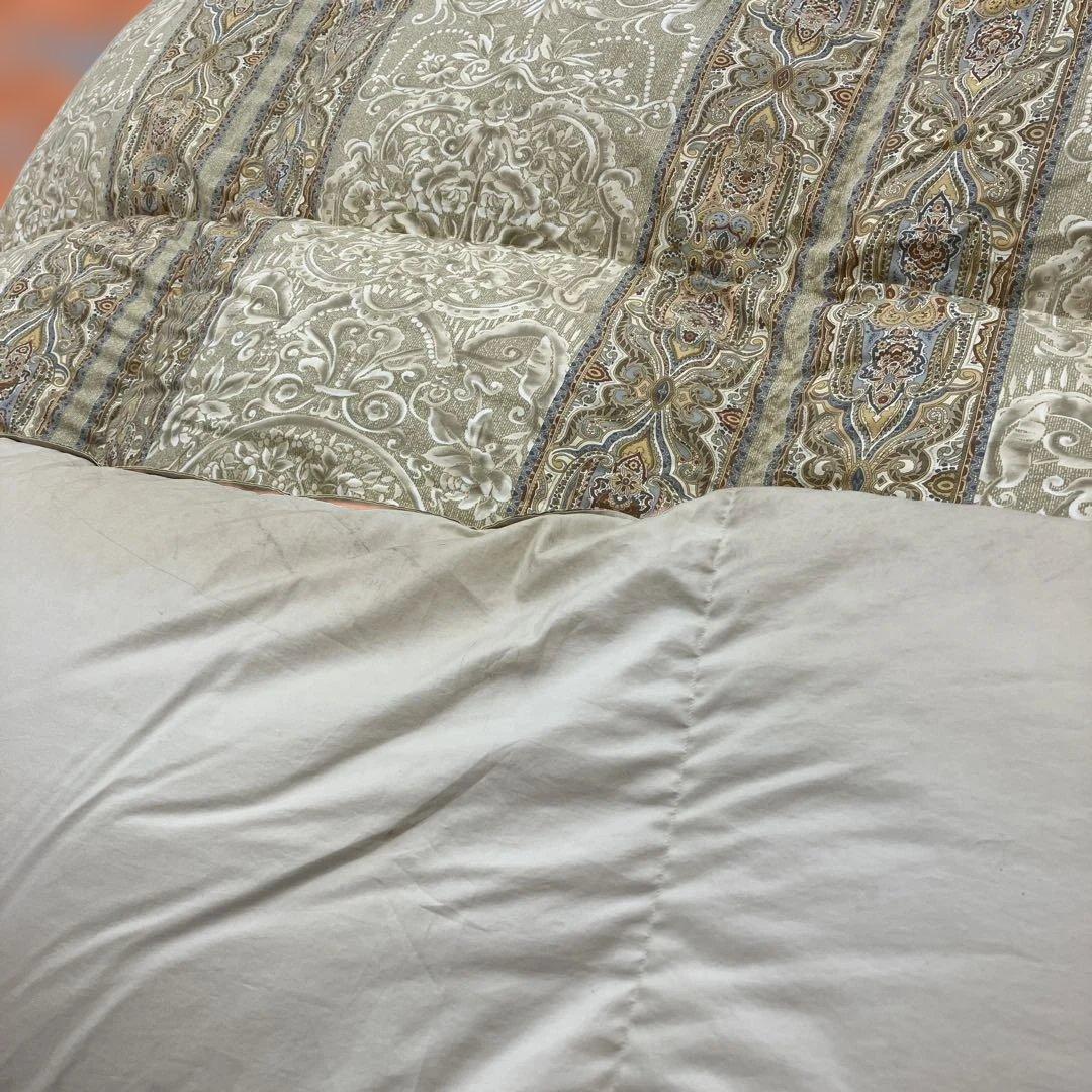 羽毛布団ダブル掛けふとん　立体キルト　羽毛専用ケース付き　西川