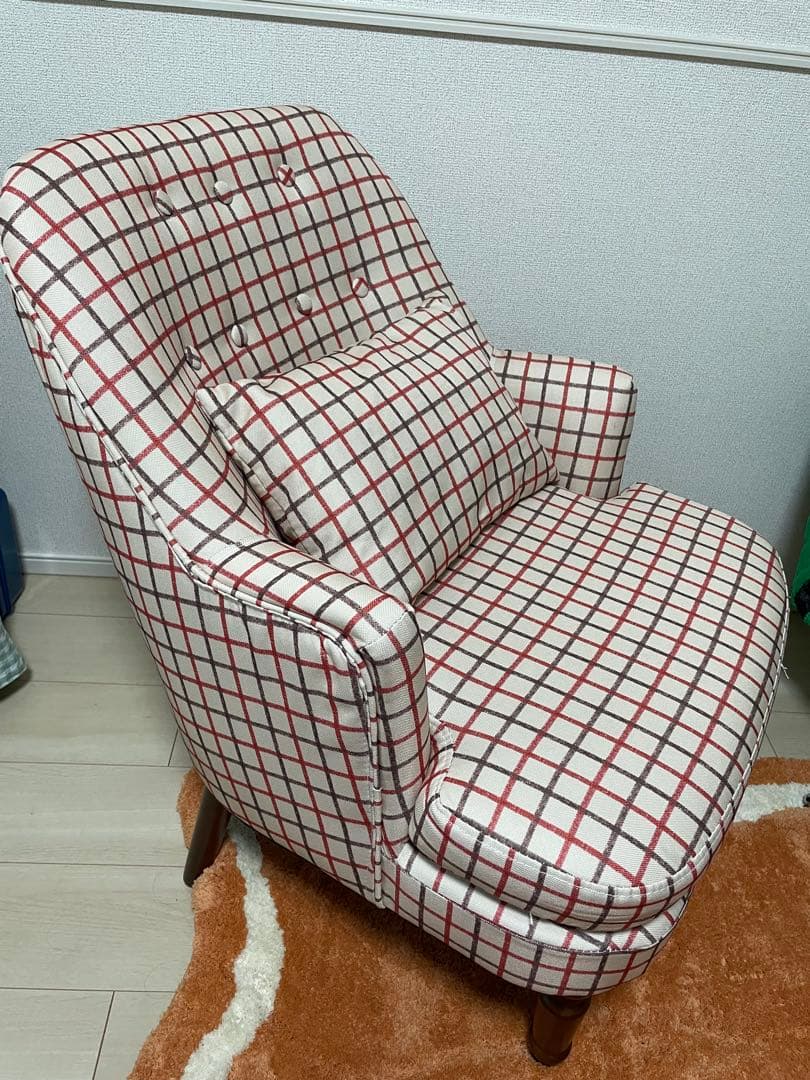 1人掛けソファ チェック柄（期間限定出品）