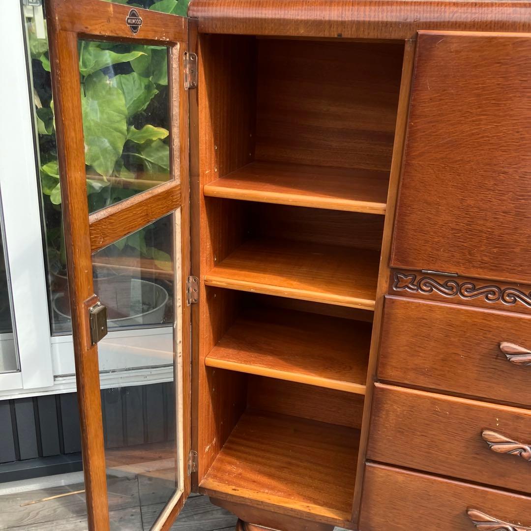 英国アンティーク MILWOOD 木製 ライティングビューロ サイドボード