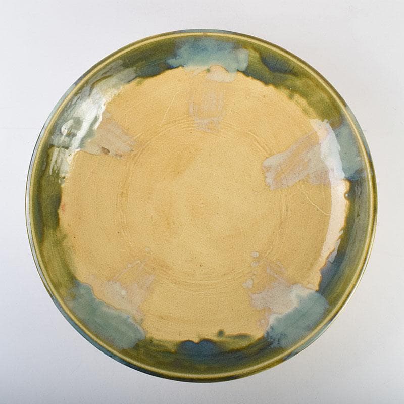 北大路魯山人作　黄瀬戸　大皿　約53cm　黒田陶々庵極め箱　F　R9498H