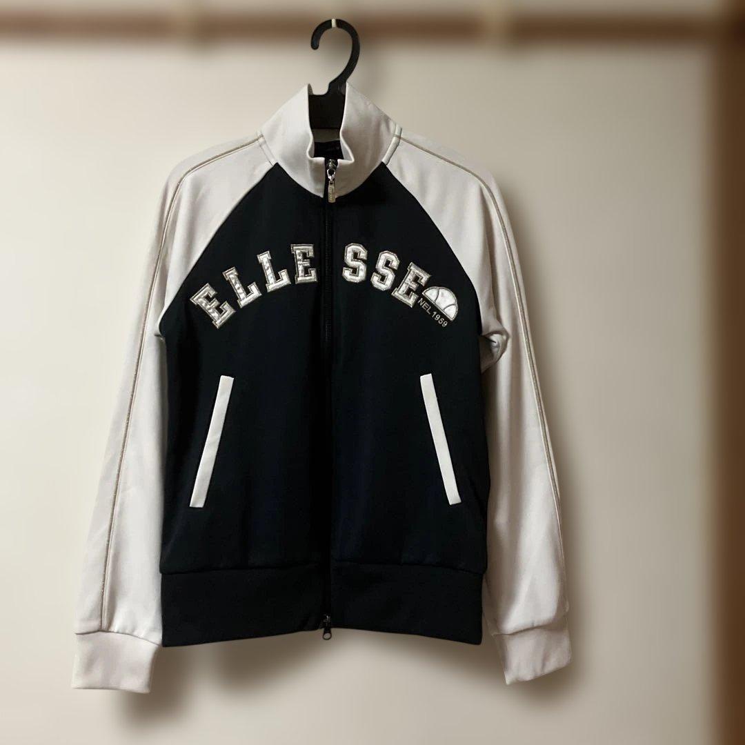 ELLESSE ジャージセットアップ ブラック パンツバックロゴ刺繍レディースＭ