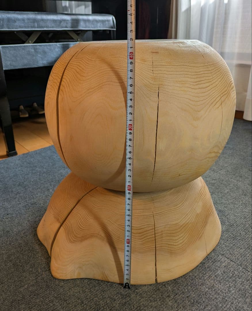 天然ヒバ　大型　切り株　丸太　椅子　スツール　テーブル　高さ約41.5cm