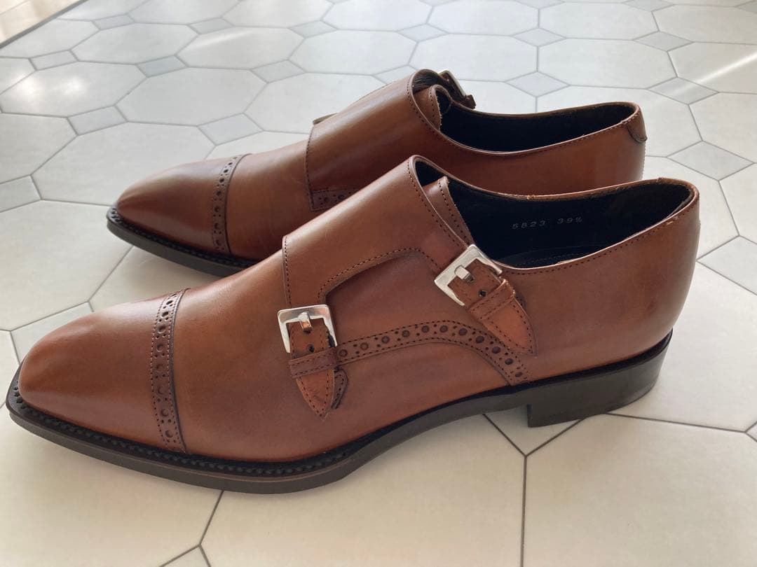 ANTONIO MAURIZI ダブルモンクストラップ 革靴　サイズ391/2