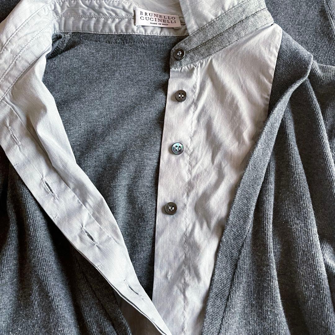 5362【美品】ブルネロクチネリ　コンビネーションニット カシミヤ混 モニーレ