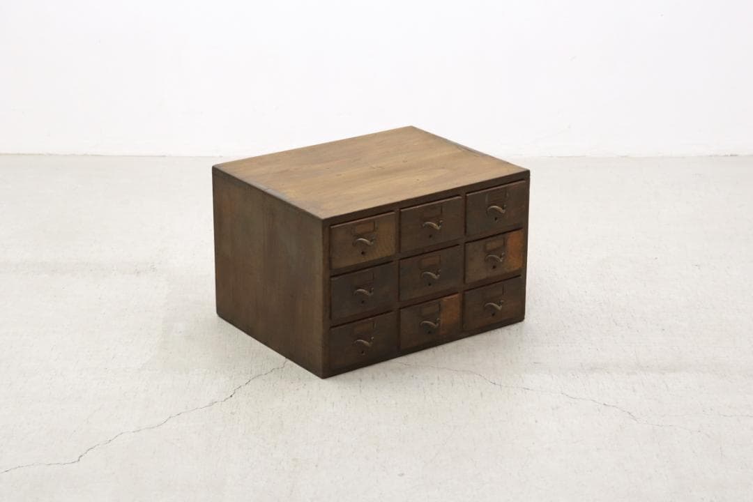 レトロ 9杯 小引き出し 収納 抽斗 書類 小物入れ ヴィンテージ