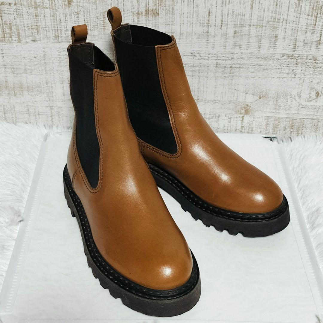 極美品 GALERIE VIE サイドゴアブーツ 23.5 本革 ギャルリーヴィ