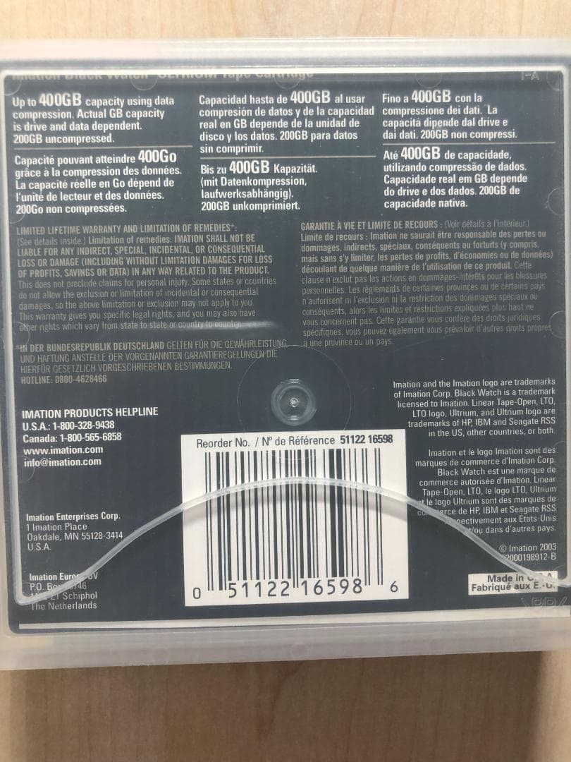 その他 Imation Black Watch ULTRIUM 400GB 200GB