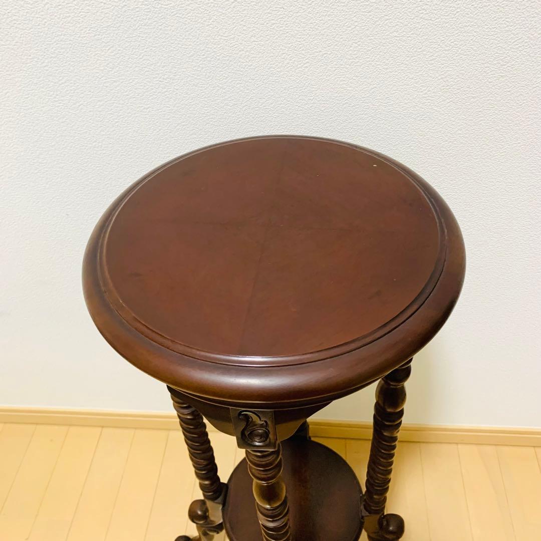 英国 アンティーク 木製 フラワースタンド 花台 燭台 飾り棚 猫脚