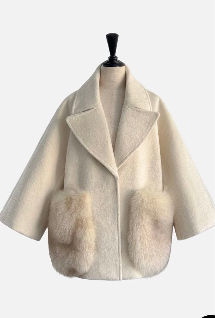 ジャケット・アウター FOX FUR pocket tailored middle coat