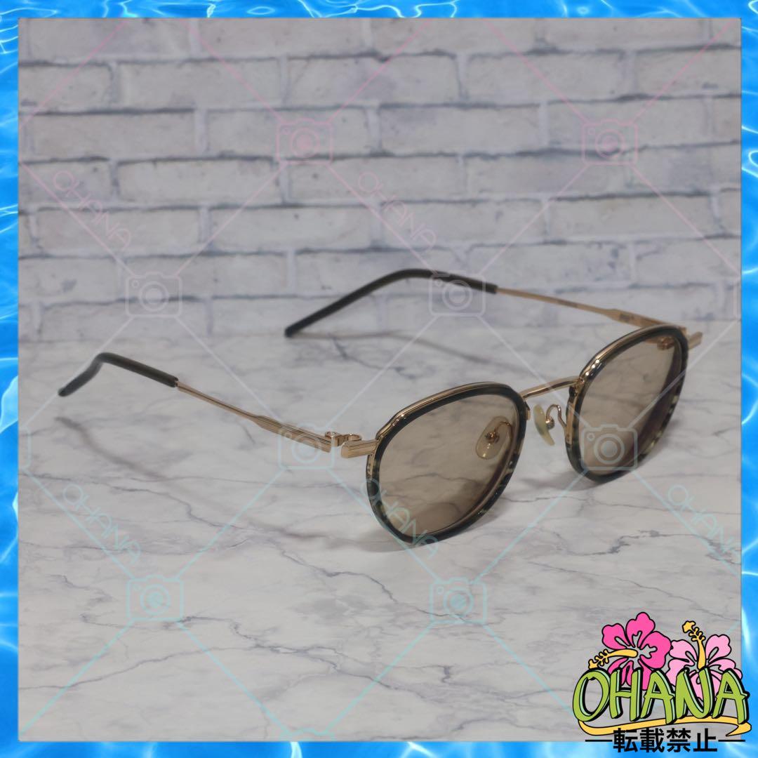 999.9／フォーナインズ M-43 ダークオリーブササ × ゴールド 眼鏡