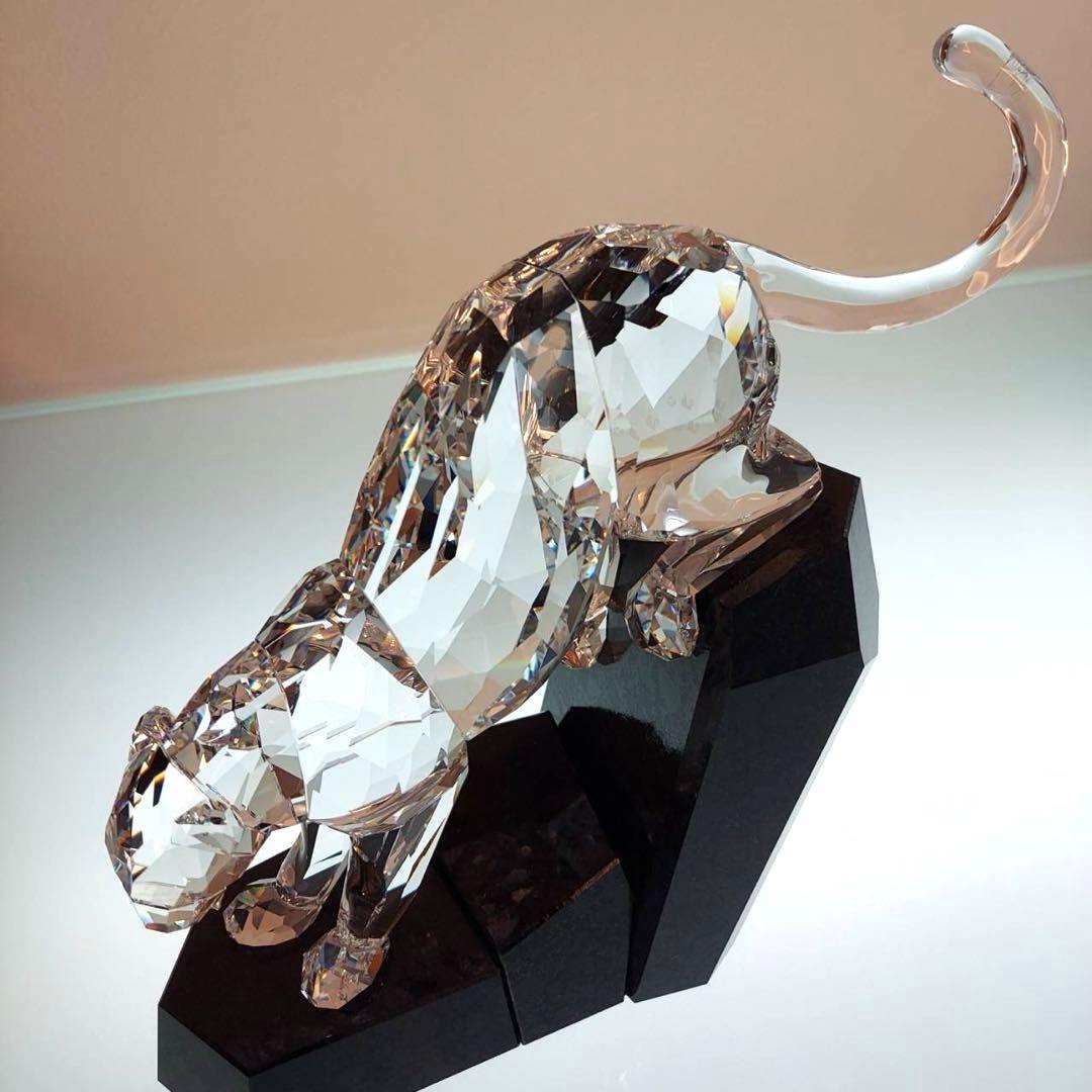 スワロフスキー　SWAROVSKI　タイガー　ヒョウ　豹　大理石　インテリア