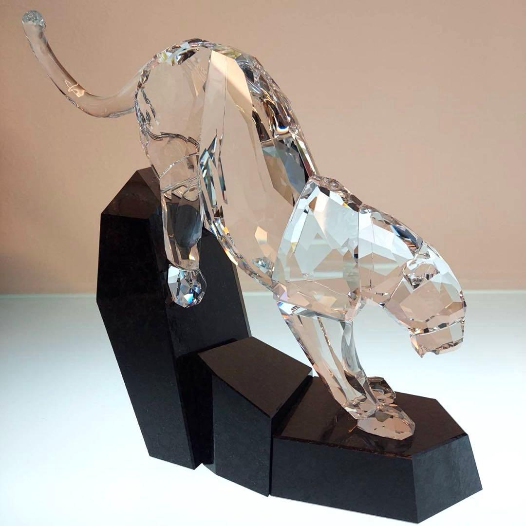 スワロフスキー　SWAROVSKI　タイガー　ヒョウ　豹　大理石　インテリア