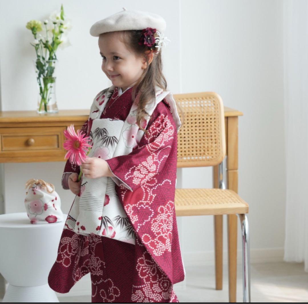 新品同様✨超美品✨七五三 3歳 女の子 着物　被布セット【ひよこ商店】