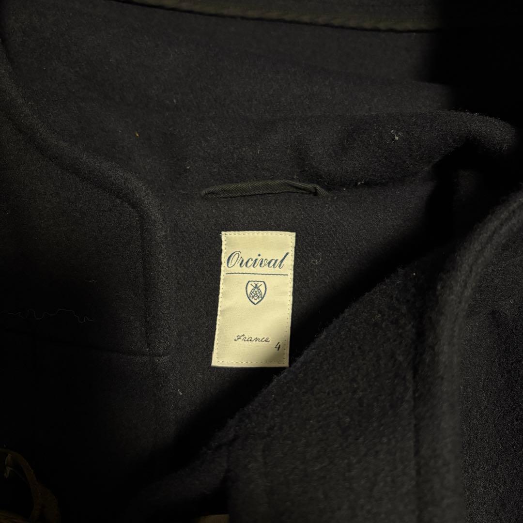 美品 オーシバル ネイビー ダッフルコート フード付き サイズ4