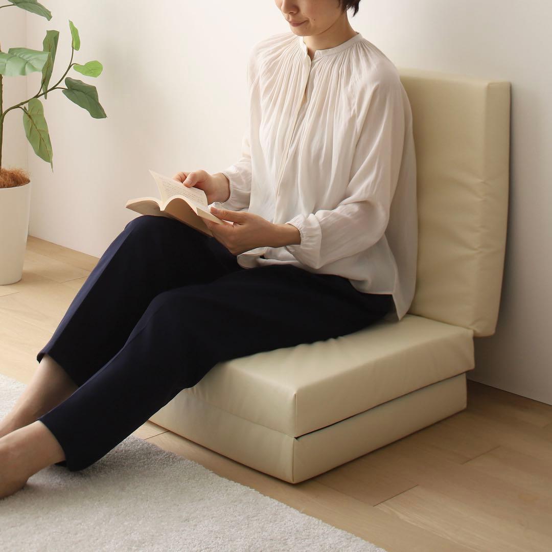 L 新品 クッションマット 180cm アイボリー フロアマット レザー 座布団