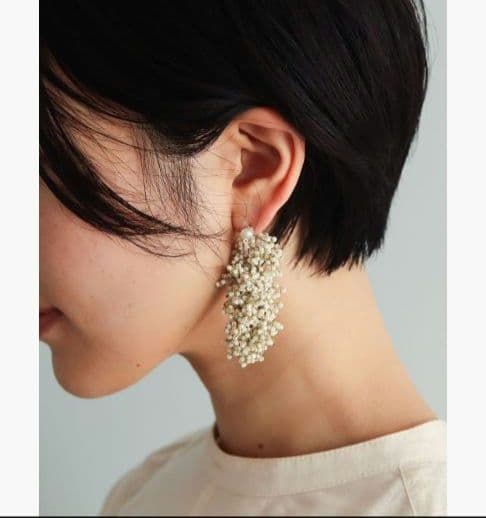 【美品】fua ピアス　始まりの時 IVORY size L