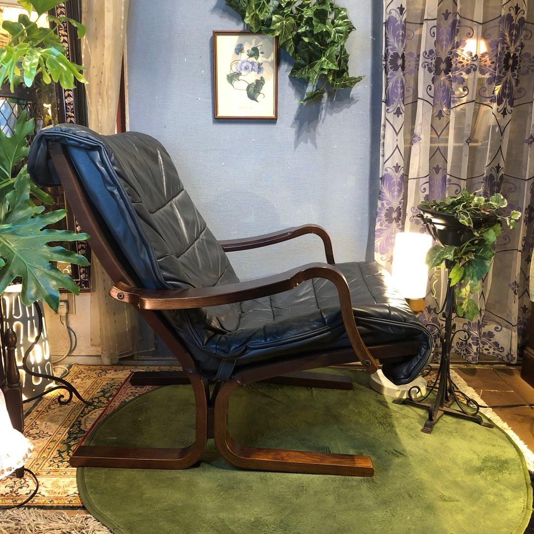 Sale ヴィンテージ 富士ファニチャー　本革　曲げ木ソファ