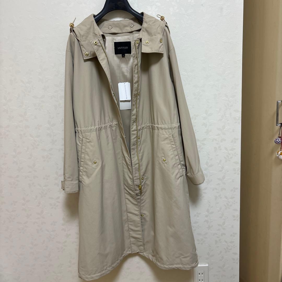 アンタイトルXSサイズ　きれいめ春コート　フード2wayモッズコート