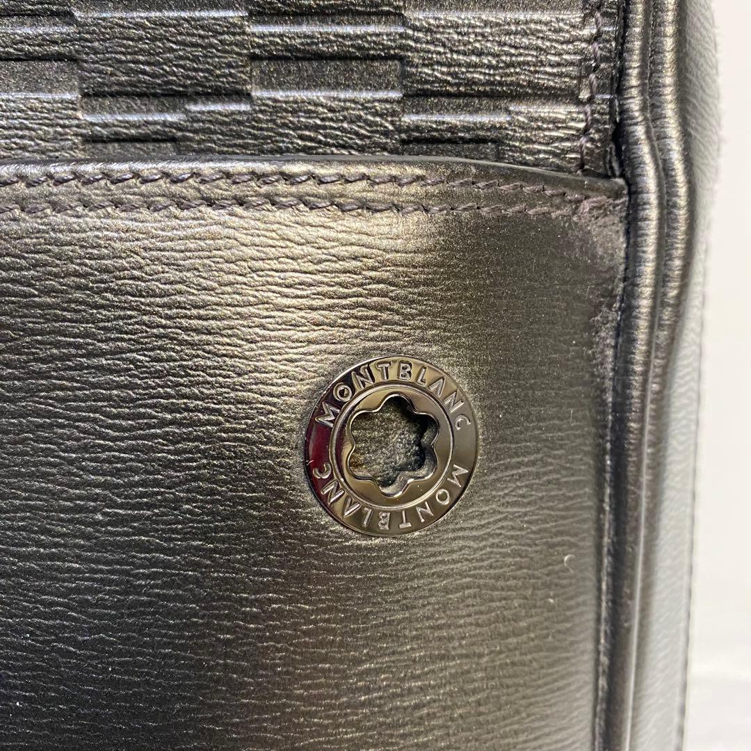 モンブラン　ビジネスバッグ　オールレザー　ロゴ　ダークグレー　MB09296