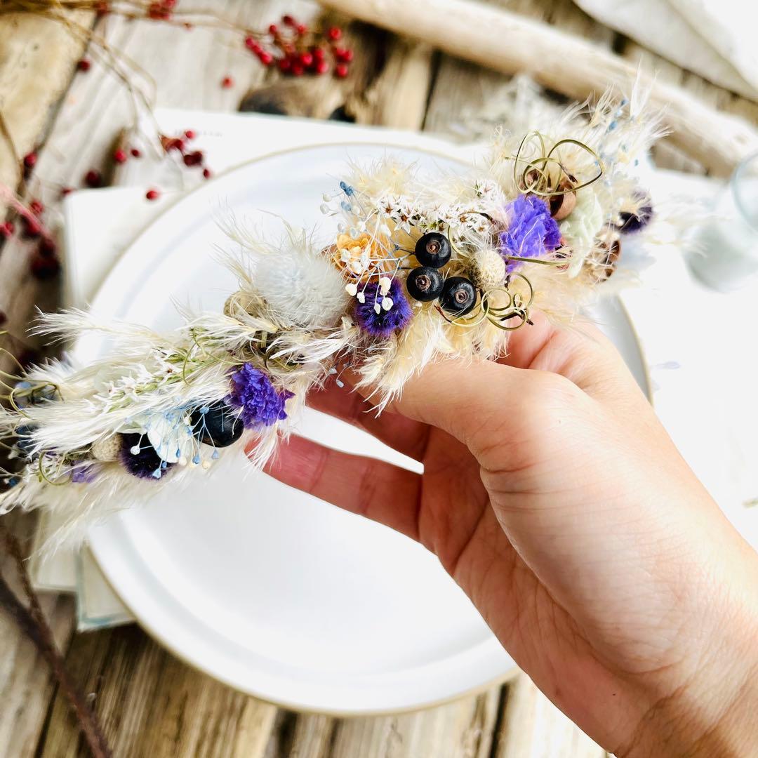 花かんむり　花冠　ハーフバースデー　誕生日　結婚式　ベビークラウン　髪飾り