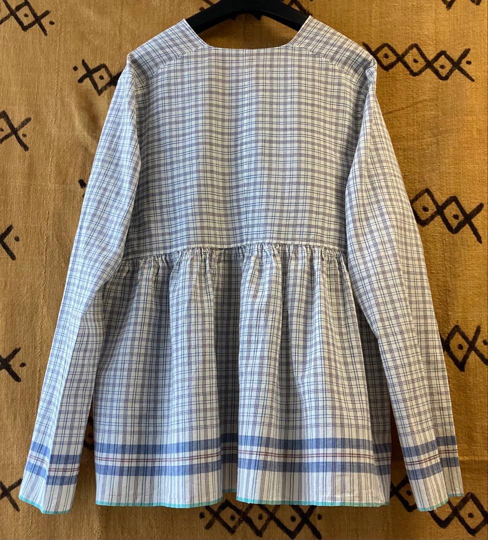 《美品★未使用》45rpm★2006年夏カタログ掲載★カディ格子柄シャツ