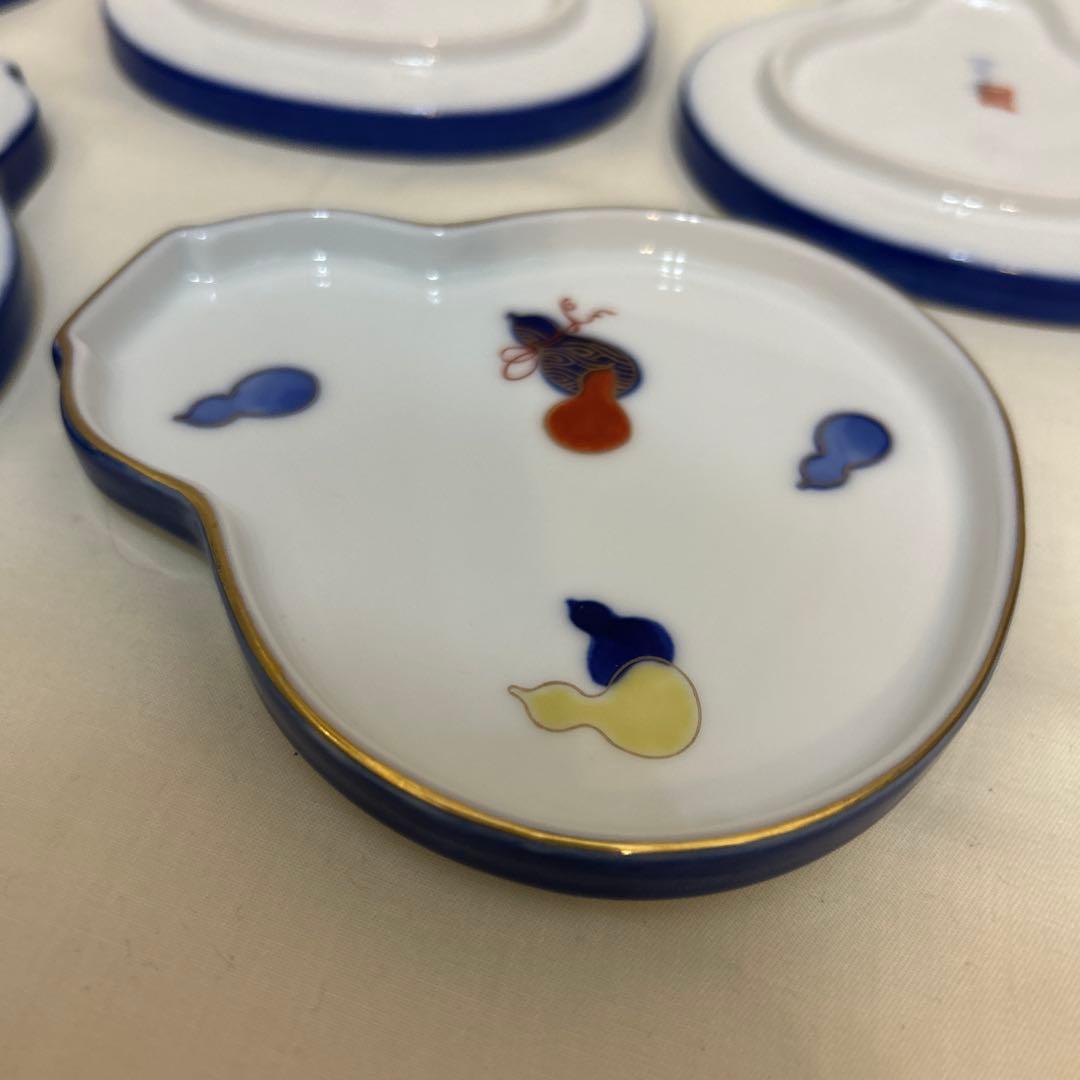 深川製磁　百年庵　瓢箪皿　５枚組