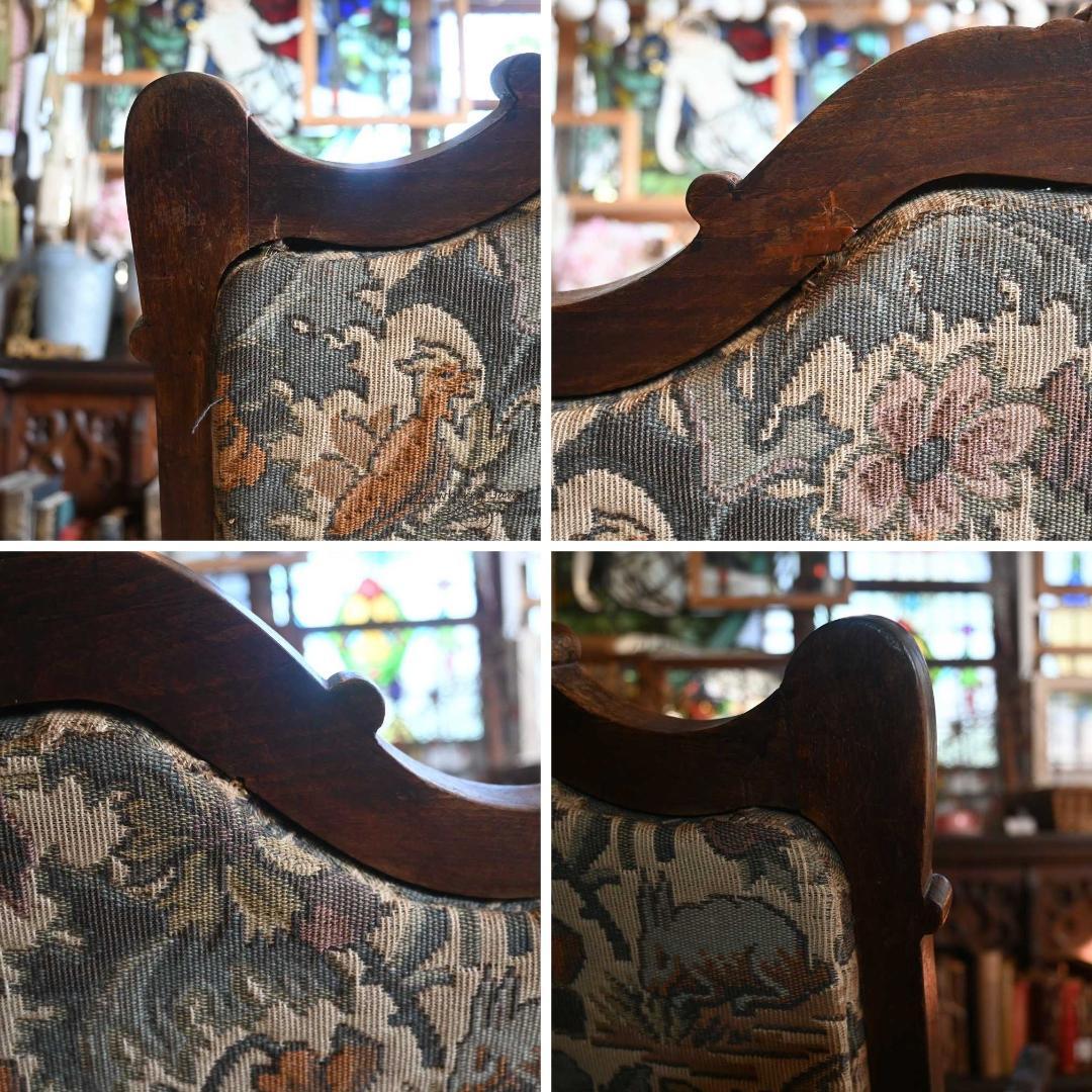 L3710-3-1 フランスアンティーク ソファ 布張りチェア 1人掛けソファ