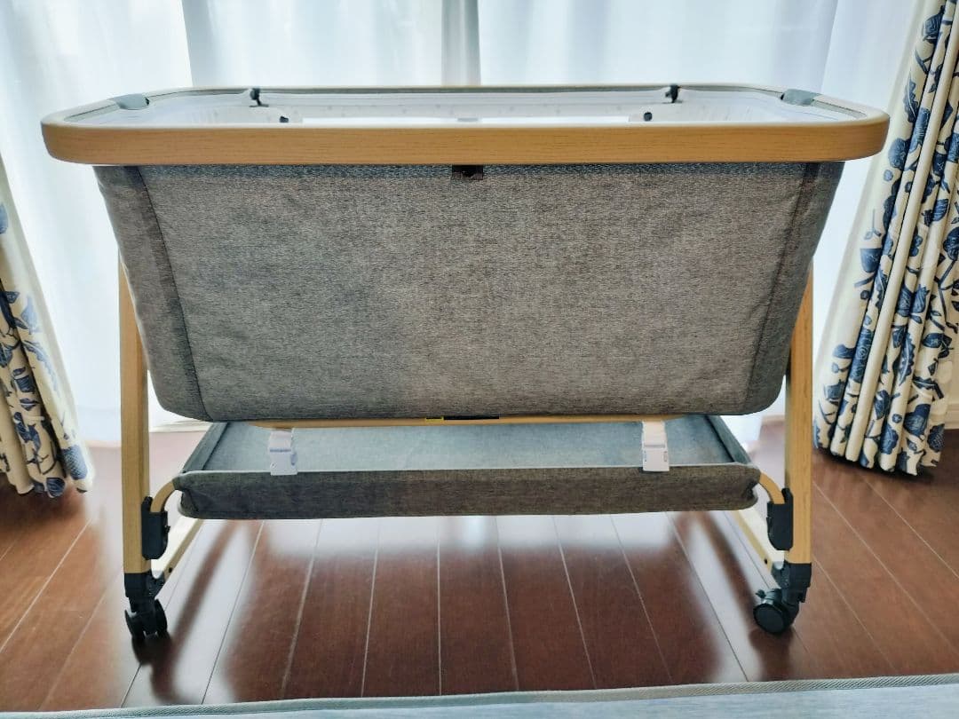 HZDMJ ベビーベッド 折りたたみ グレー 持ち運び可能